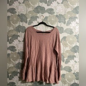 NWT Villa Milano Pink stretchy knit pumpkin sweater top XL